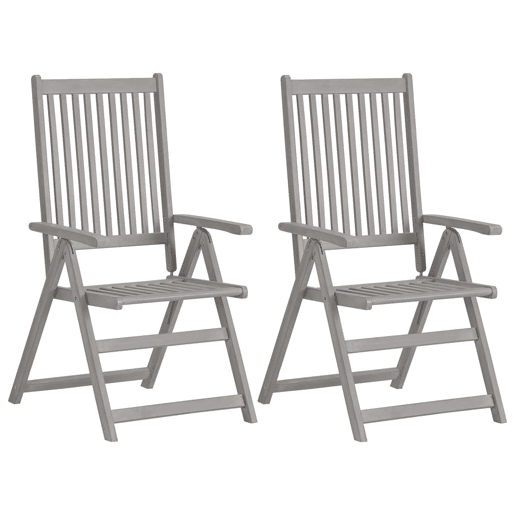 vidaXL Cadeiras jardim reclináveis c almofadões 2 pcs acácia maciça vidaXL Cadeiras jardim reclináveis c almofadões 2 pcs acácia maciça