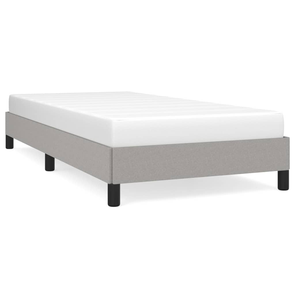 Estructura de cama de tela gris claro 100x200 cm