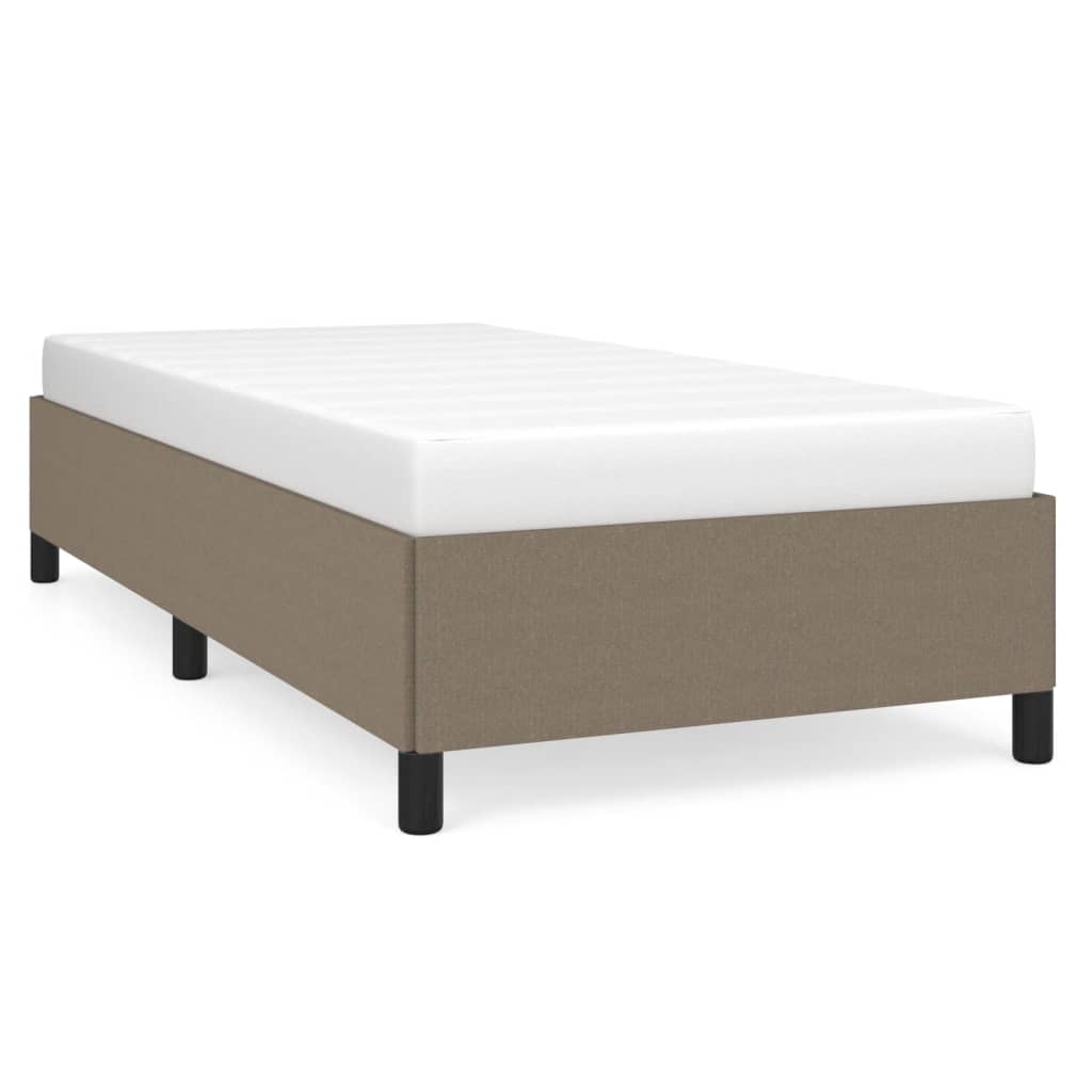 Estructura de cama de tela gris taupe 90x190 cm