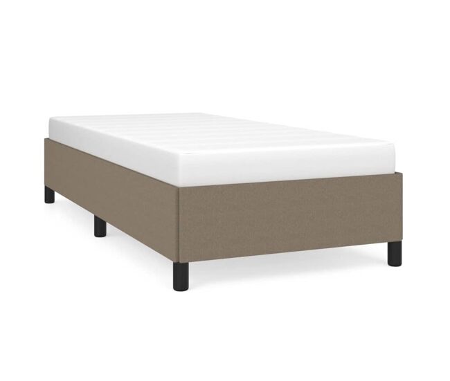 Estructura de cama de tela gris taupe 90x190 cm