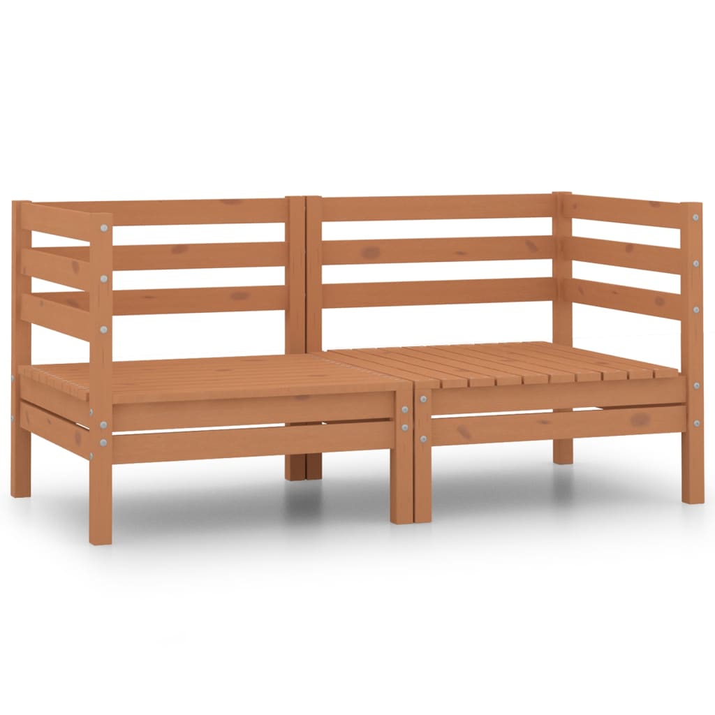 Sofás de esquina de jardín 2 uds madera maciza de pino