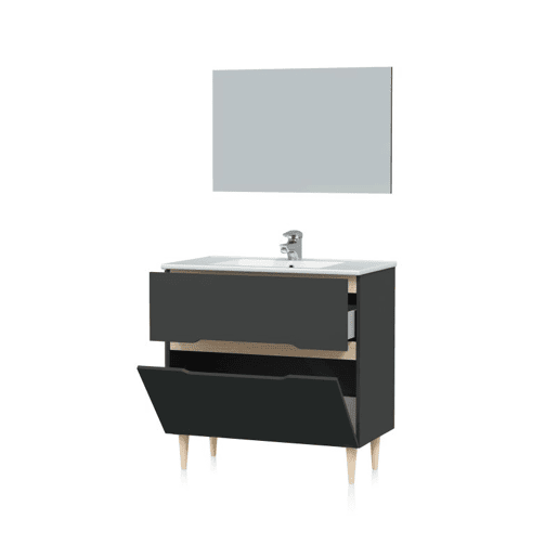 Móveis de casa de banho Opera 80 Antracita - Roble 80 x 80 x 45 cm