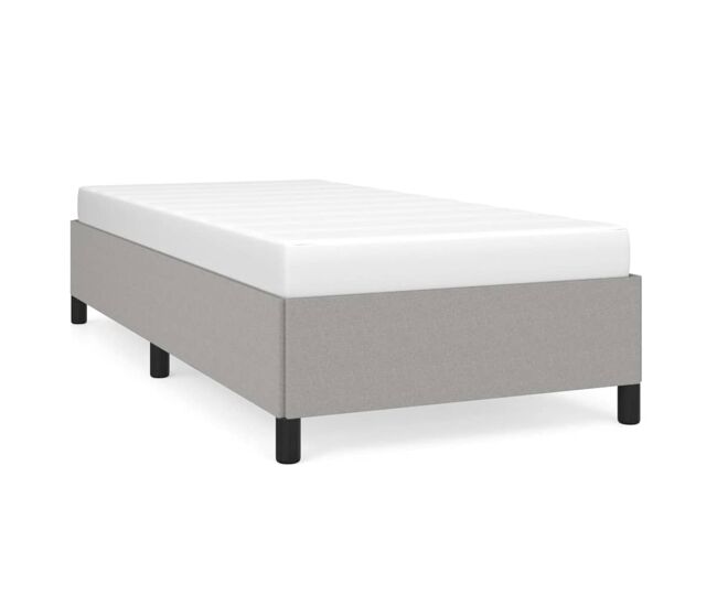Estructura de cama de tela gris claro 80x200 cm