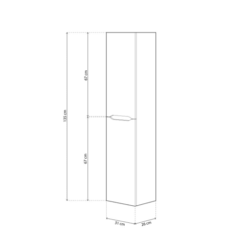 Coluna de casa de banho suspensa Opera Antracita - Roble 31 x 135 x 26 cm