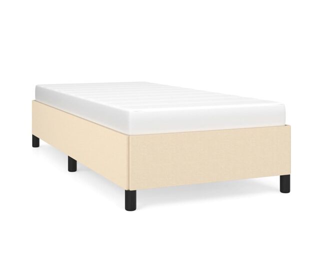Estructura de cama de tela color crema 90x200 cm