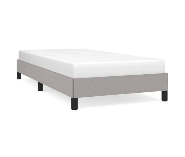 Estructura de cama de tela gris claro 80x200 cm