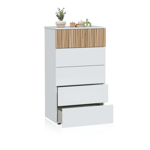 Cómoda Nitza Blanco Artik (Blanco Mate) - Natur 61 x 109 x 40 cm