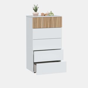 Cómoda Nitza Blanco Artik (Blanco Mate) - Natur 61 x 109 x 40 cm