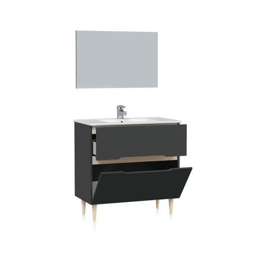 Pack baño Opera 80 Antracita - Roble 80 x 80 x 45 cm