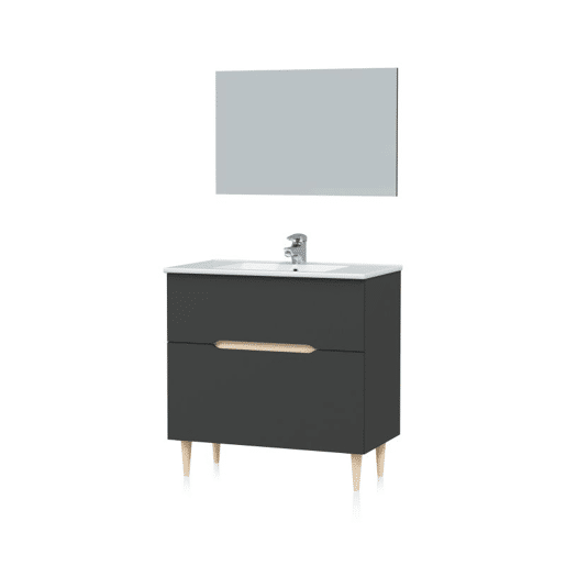 Pack baño Opera 80 Antracita - Roble 80 x 80 x 45 cm