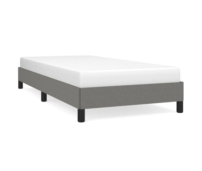 Estructura de cama de tela gris oscuro 90x190 cm