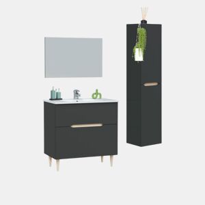 Pack de baño Opera 80 + Columna de baño Antracita - Roble 45 x 80 x 45 cm
