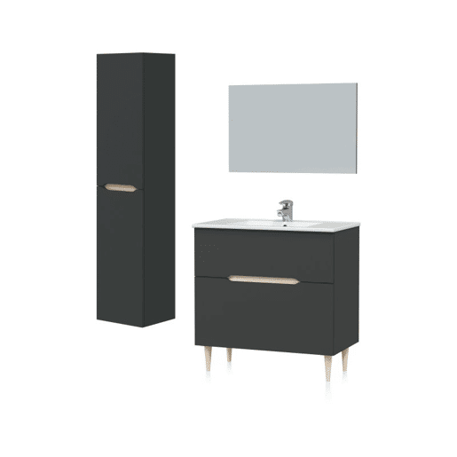 Pack de baño Opera 80 + Columna de baño Antracita - Roble 45 x 80 x 45 cm