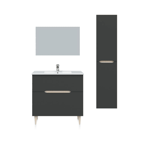 Pack de baño Opera 80 + Columna de baño Antracita - Roble 45 x 80 x 45 cm