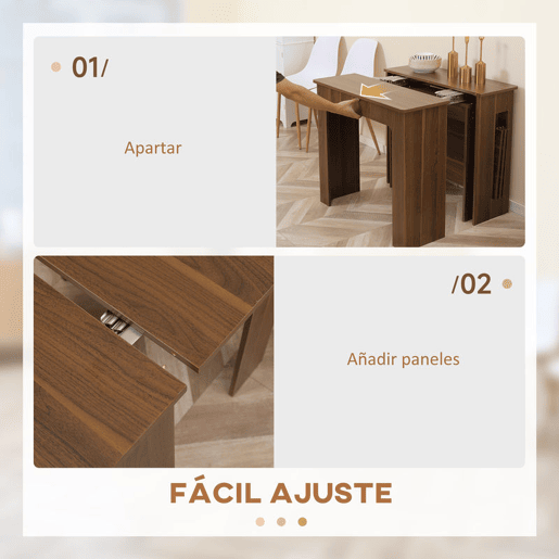 HOMCOM Mesa de Jantar Extensível para 4-6 Pessoas com Lateral Abatível Mesa Auxiliar Multifuncional para Escritório Cozinha Carga Máxima 60kg 180x85x75cm Marrom