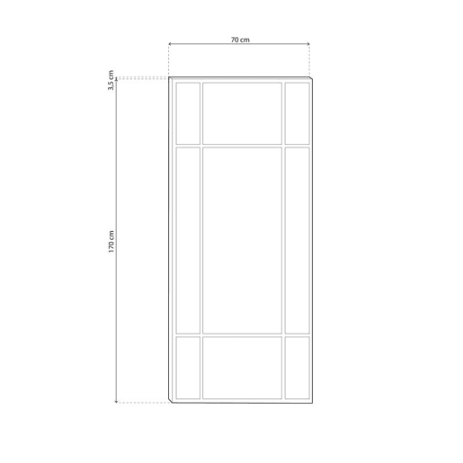Espejo Square Preto 70 x 170 x 3,5 cm