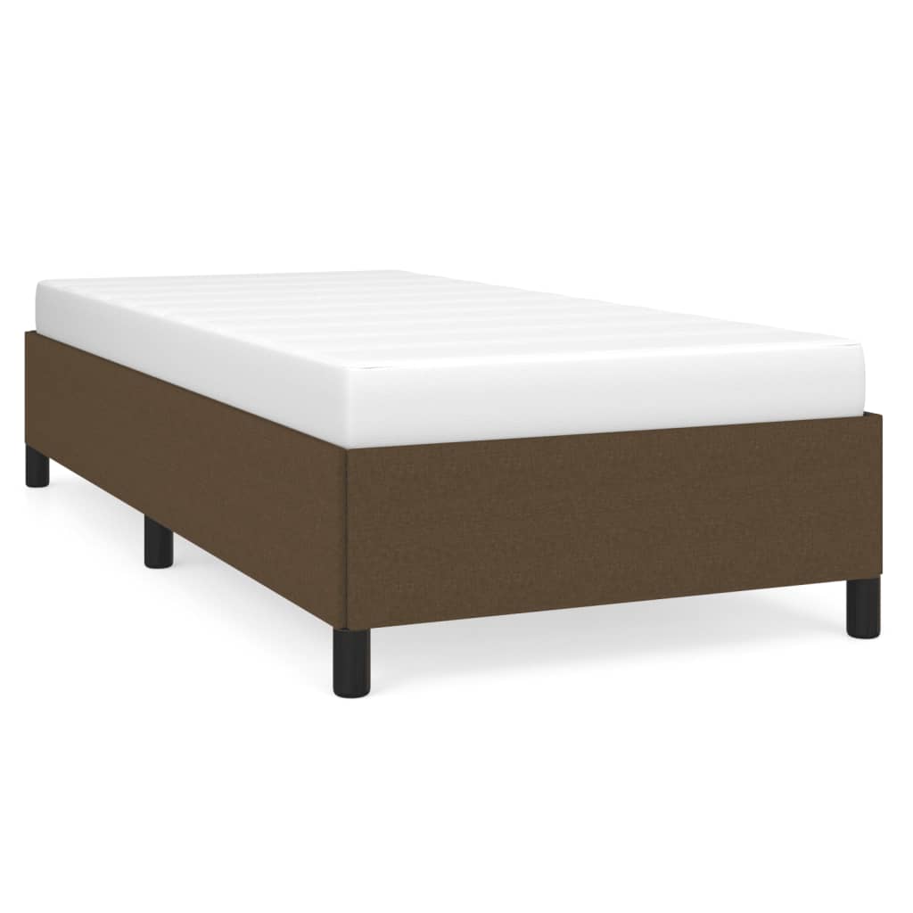 Estructura de cama de tela marrón 90x190 cm