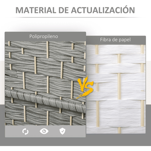 HOMCOM Biombo Dobrável de 6 Painéis Divisor de Ambientes 270x180 cm Ecrã de Privacidade de Polipropileno para Escritório Quarto Cinza Misto