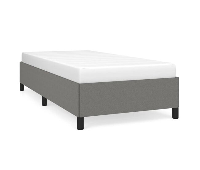 Estructura de cama de tela gris oscuro 90x190 cm