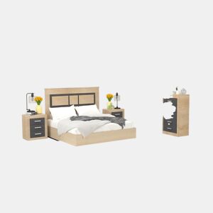 Quarto Kira 5C Cambria - Grafite 160 x 119 x 4 cm