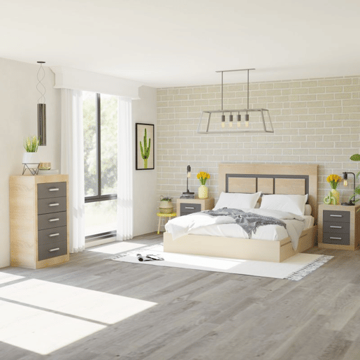Quarto Kira 5C Cambria - Grafite 160 x 119 x 4 cm