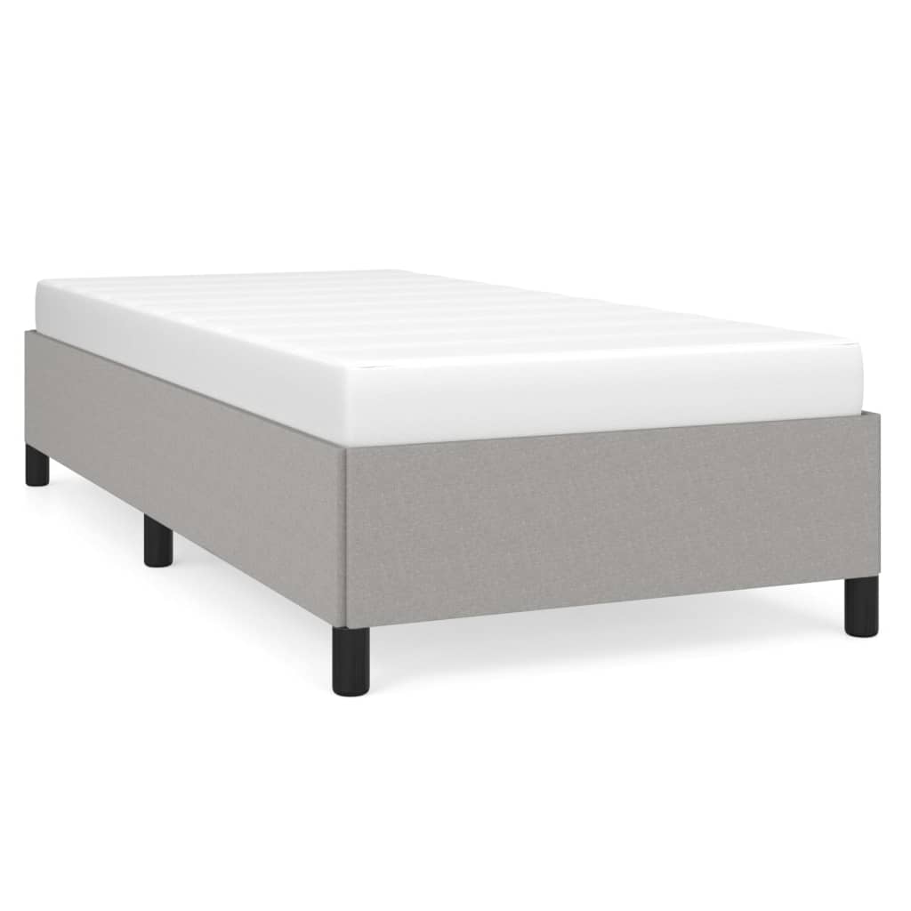 estructura de cama de tela gris claro 90x190 cm