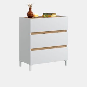 Cómoda Ezra Artik Branco (Branco mate) - Carvalho Nodi 79 x 90,5 x 41 cm