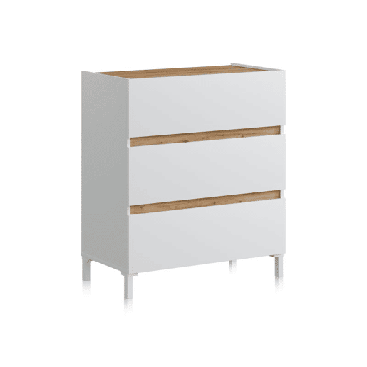 Cómoda Ezra Artik Branco (Branco mate) - Carvalho Nodi 79 x 90,5 x 41 cm