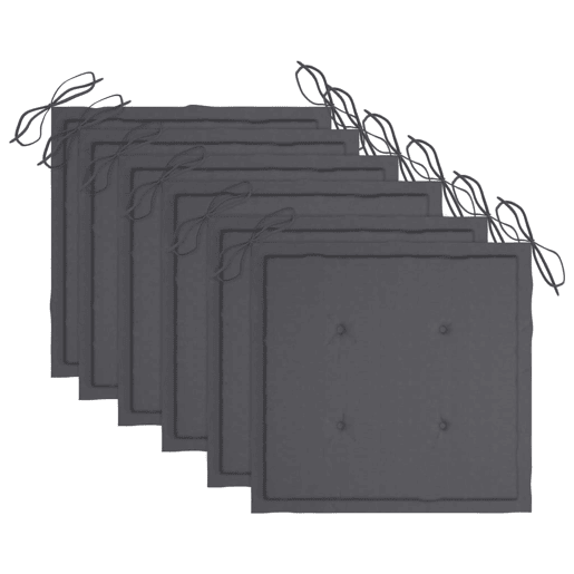 vidaXL Cadeiras de jardim dobráveis c almofadões 6 pcs teca maciça