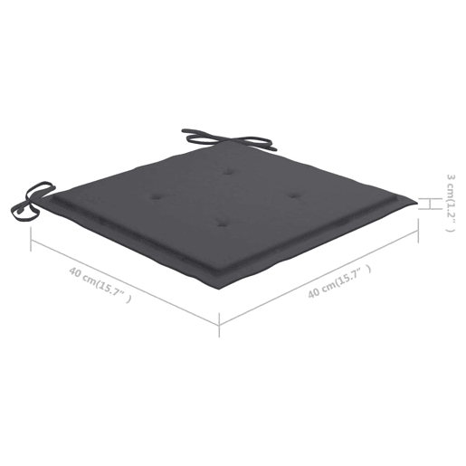 vidaXL Cadeiras de jardim dobráveis c almofadões 6 pcs teca maciça