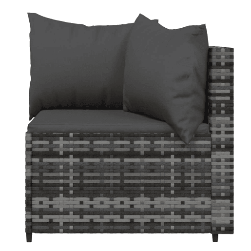vidaXL 3 pcs conjunto lounge de jardim c almofadões vime PE cinzento