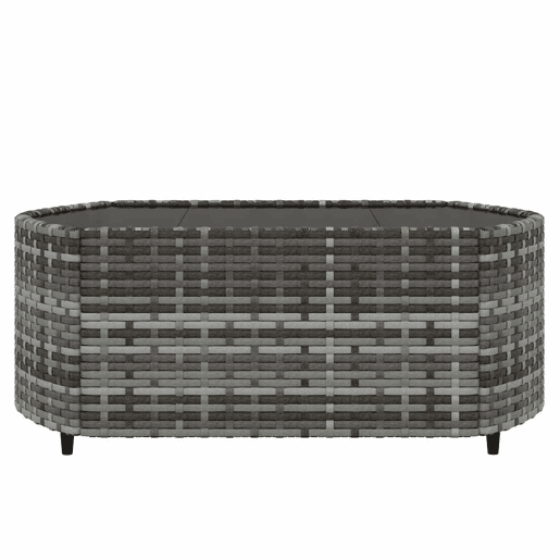 vidaXL 3 pcs conjunto lounge de jardim c almofadões vime PE cinzento