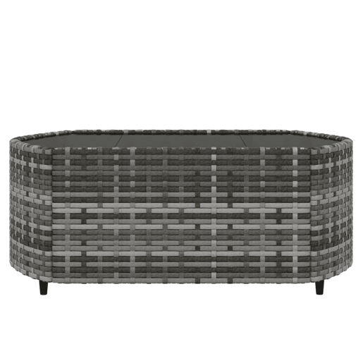 vidaXL 3 pcs conjunto lounge de jardim c almofadões vime PE cinzento