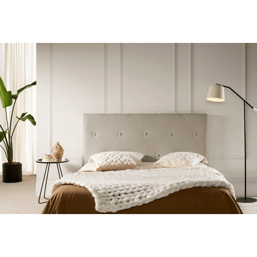Cabeceira Estofada VENICE Aqualine 220x115x12 cm - Bege Torrado - Moonia