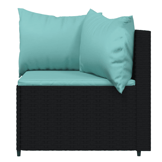 vidaXL 3 pcs conjunto lounge de jardim c almofadões vime PE preto vidaXL 3 pcs conjunto lounge de jardim c almofadões vime PE preto