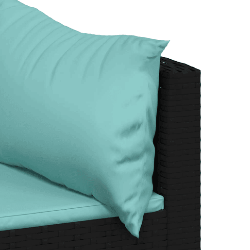 vidaXL 3 pcs conjunto lounge de jardim c almofadões vime PE preto vidaXL 3 pcs conjunto lounge de jardim c almofadões vime PE preto