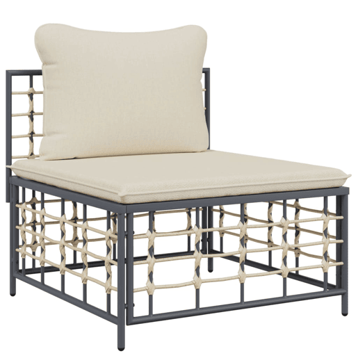 vidaXL 4 pcs conjunto lounge de jardim c almofadões vime PE antracite vidaXL 4 pcs conjunto lounge de jardim c almofadões vime PE antracite