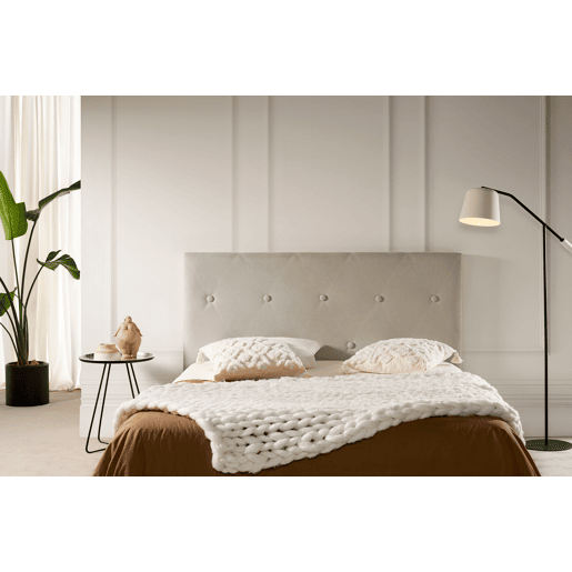 Cabeceira Estofada VENICE Aqualine 210x115x12 cm - Bege Torrado - Moonia