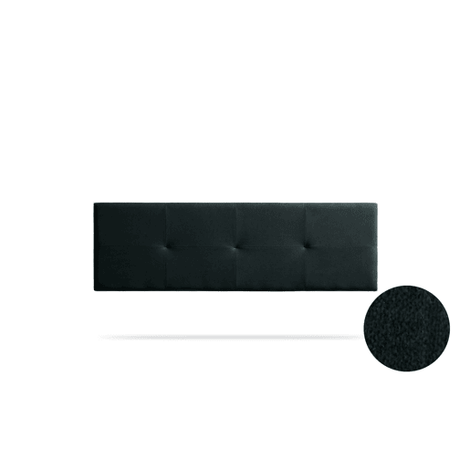 Cabeceira Estofada ALTEA Aqualine 190x50x5 cm - PRETO - Moonia