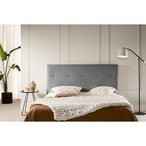 Cabeceira Estofada VENICE Aqualine 210x115x12 cm - Cinzento Claro - Moonia