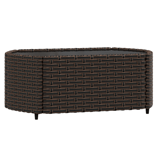 vidaXL 3 pcs conjunto lounge jardim c almofadões vime PE castanho vidaXL 3 pcs conjunto lounge jardim c almofadões vime PE castanho
