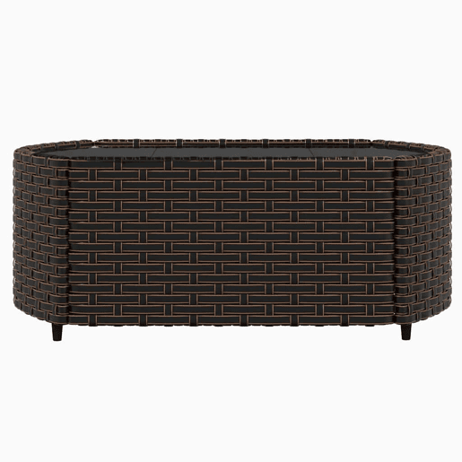 vidaXL 3 pcs conjunto lounge jardim c almofadões vime PE castanho vidaXL 3 pcs conjunto lounge jardim c almofadões vime PE castanho