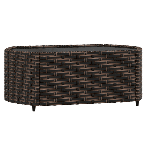 vidaXL 3 pcs conjunto lounge jardim c almofadões vime PE castanho vidaXL 3 pcs conjunto lounge jardim c almofadões vime PE castanho