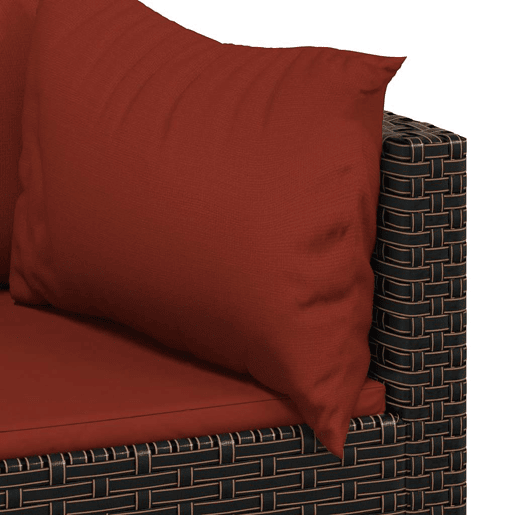 vidaXL 3 pcs conjunto lounge jardim c almofadões vime PE castanho vidaXL 3 pcs conjunto lounge jardim c almofadões vime PE castanho