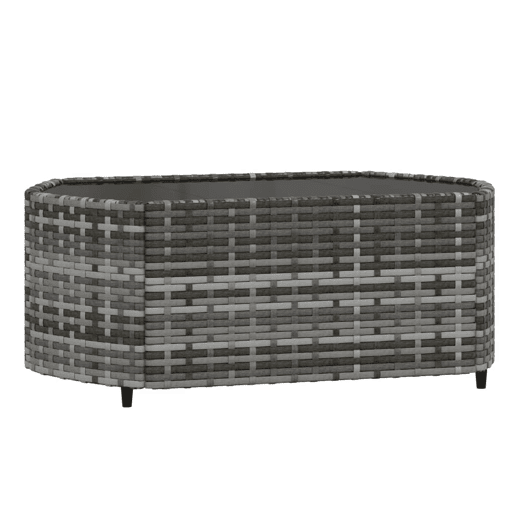 vidaXL 3 pcs conjunto lounge de jardim c almofadões vime PE cinzento