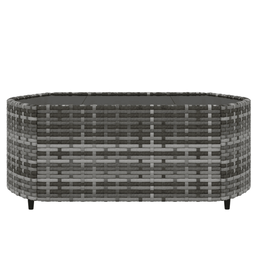 vidaXL 3 pcs conjunto lounge de jardim c almofadões vime PE cinzento