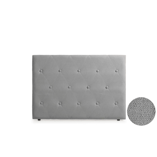 Cabeceira Estofada VENICE Aqualine 100x115x12 cm - Cinzento Claro - Moonia