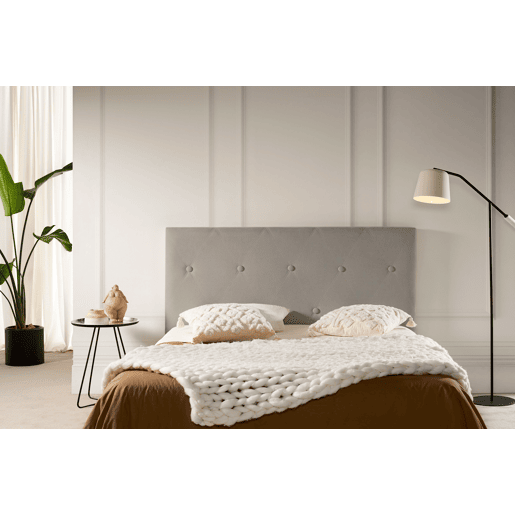 Cabeceira Estofada VENICE Aqualine 100x115x12 cm - Cinzento Claro - Moonia