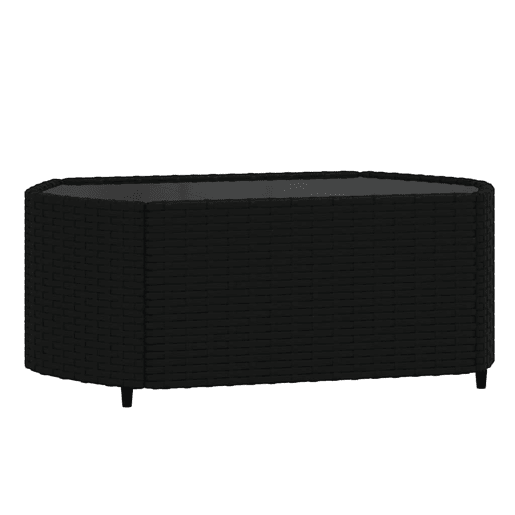 vidaXL 3 pcs conjunto lounge de jardim c almofadões vime PE preto
