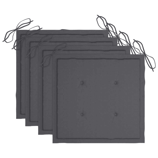 vidaXL Cadeiras de jardim dobráveis c almofadões 4 pcs teca maciça